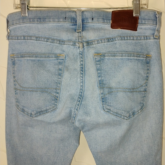 Men's Hollister Skinny Jeans Light Wash Stretchy Denim Plain Style Abercrombie - Picture 9 of 14